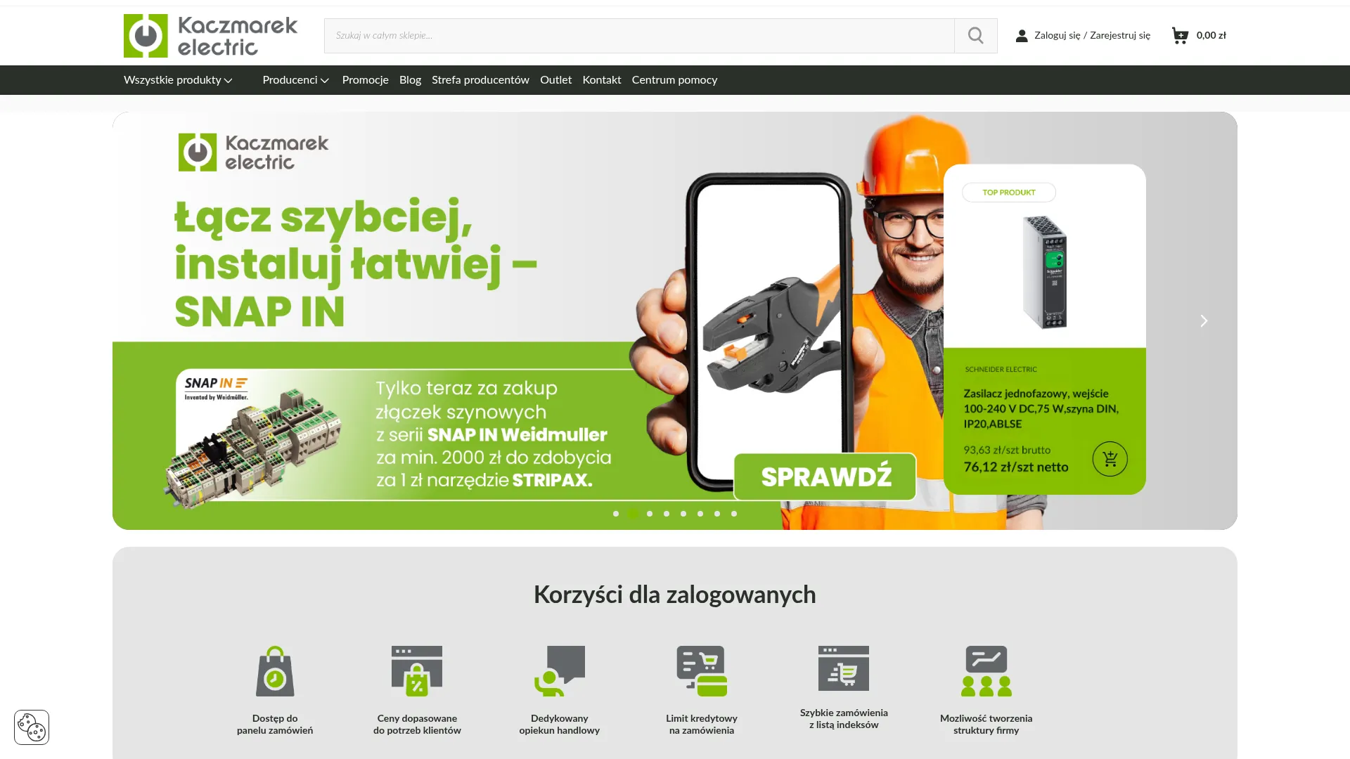 Zrzut ekranu strony Kaczmarek Electric Sp. z o.o.