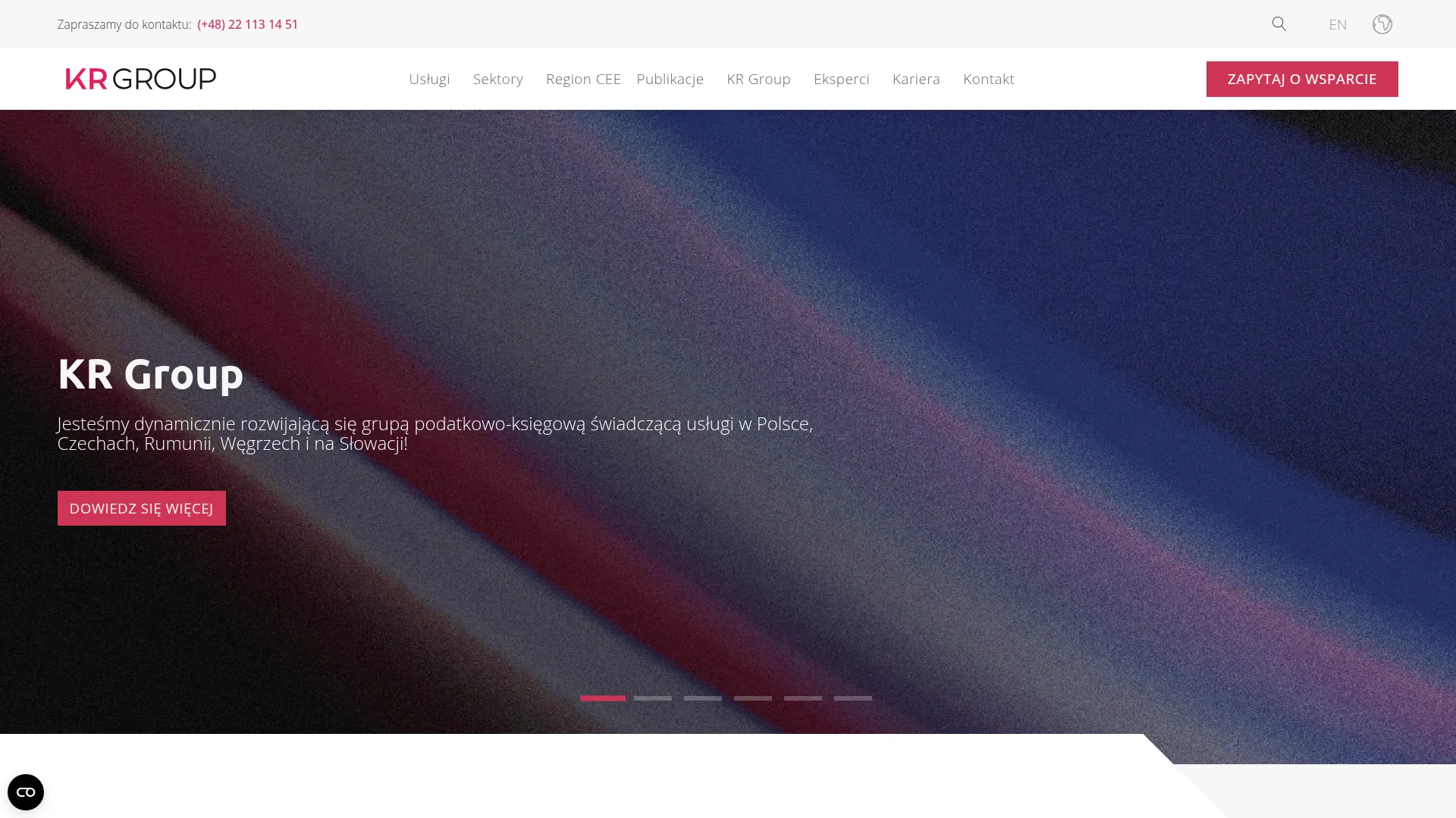 Zrzut ekranu strony KR Group Sp. z o.o.