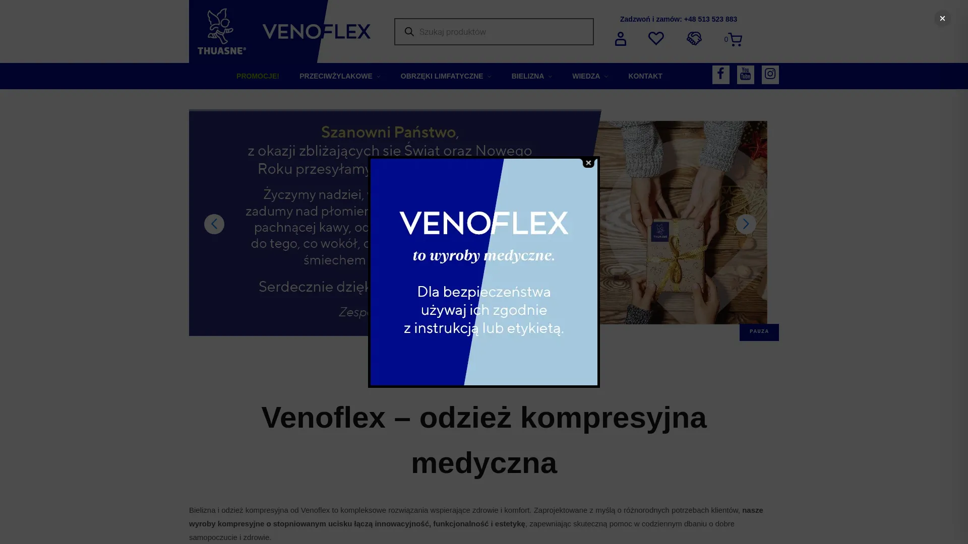 Zrzut ekranu strony Thuasne Polska Sp. z o.o.